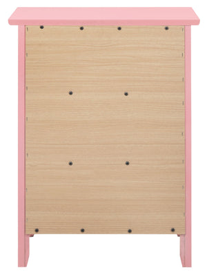 English Elm Charming Pink Nightstand 25"H Compact No-Assembly Modern Particle Board Sturdy Bright Accent Piece B078107970