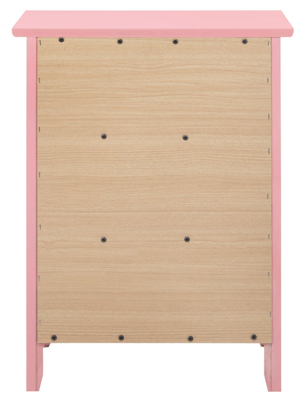 English Elm Charming Pink Nightstand 25"H Compact No-Assembly Modern Particle Board Sturdy Bright Accent Piece B078107970