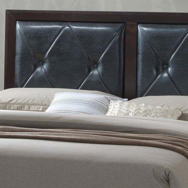English Elm Charming Espresso Bed with Transitional Design, 52"H x 64"W x 85"D, Durable MDF Construction, Stylish Finish B078S00146