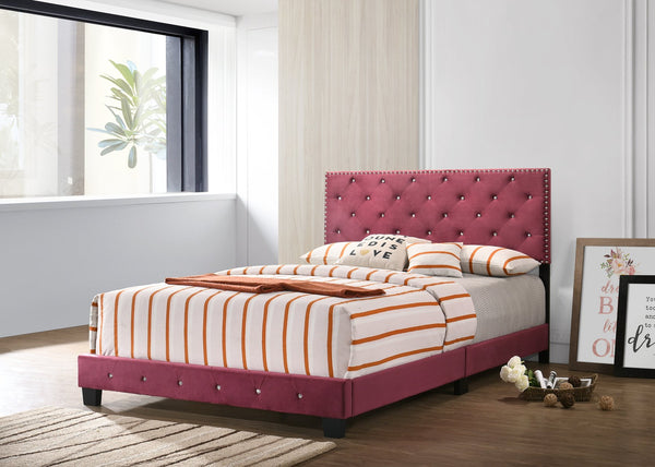 English Elm Charming Velvet Twin Bed with Hidden Storage Drawers, Casual Solid Frame, Easy Assembly Comfort Cherry 24.6 L x 60 W x 5.5 H B078108008