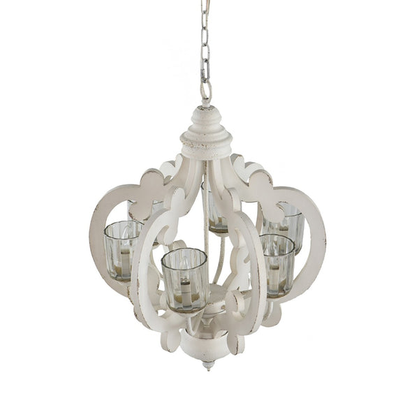 English Elm 3 Light Whitewash Fir Wood Drum Chandelier Iron Accents Farmhouse Foyer Dining W2078137921