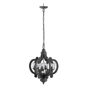English Elm 3 Light Whitewash Fir Wood Drum Chandelier Iron Accents Farmhouse Foyer Dining W2078137920