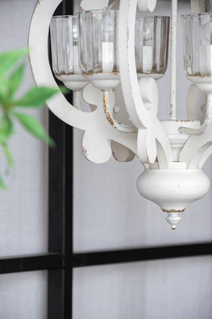English Elm 3 Light Whitewash Fir Wood Drum Chandelier Iron Accents Farmhouse Foyer Dining W2078137921