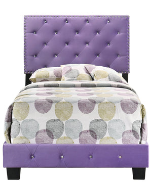 English Elm Charming Velvet Twin Bed with Hidden Storage Drawers, Casual Solid Frame, Easy Assembly Comfort Purple 24.6 L x 44 W x 5.5 H B078108007