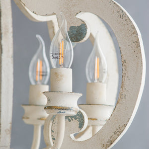 English Elm 3 Light Whitewash Fir Wood Drum Chandelier Iron Accents Farmhouse Foyer Dining W2078137917