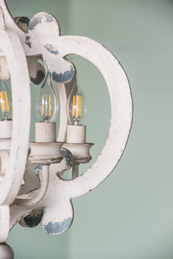 English Elm 3 Light Whitewash Fir Wood Drum Chandelier Iron Accents Farmhouse Foyer Dining W2078137917