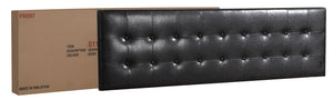 English Elm Stylish Tufted Headboard Queen Bed with Adjustable Height, Sturdy Slats & One-Box Easy Delivery Black 5.5 L x 66 W x 25 H B078112146