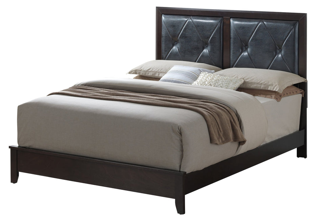 English Elm Charming Espresso Bed with Transitional Design, 52"H x 64"W x 85"D, Durable MDF Construction, Stylish Finish B078S00146