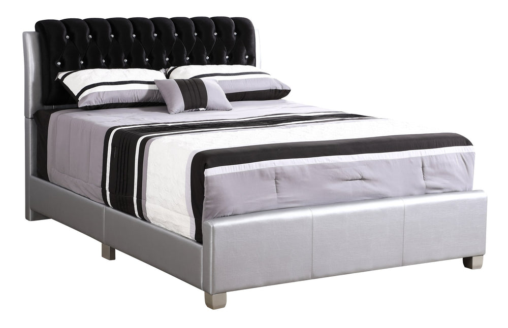 English Elm Modern Silver King Bed PU Upholstered 48"H x 79"W x 88"D – Sturdy Frame, Sleek Finish, Modern Chic B078118237