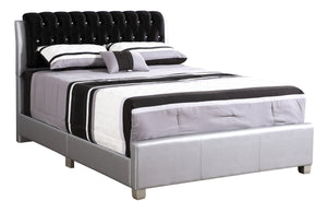 English Elm Modern Silver King Bed PU Upholstered 48"H x 79"W x 88"D – Sturdy Frame, Sleek Finish, Modern Chic B078118237