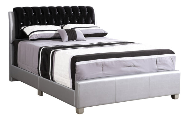 English Elm Modern Silver King Bed PU Upholstered 48"H x 79"W x 88"D – Sturdy Frame, Sleek Finish, Modern Chic B078118237