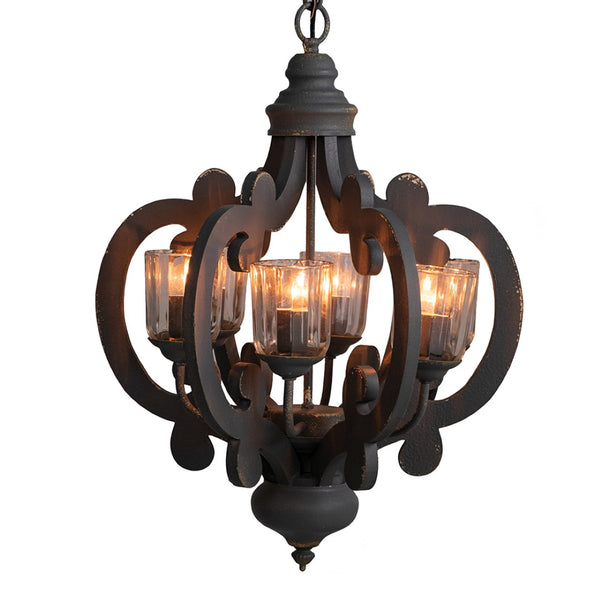 English Elm 3 Light Whitewash Fir Wood Drum Chandelier Iron Accents Farmhouse Foyer Dining W2078137920