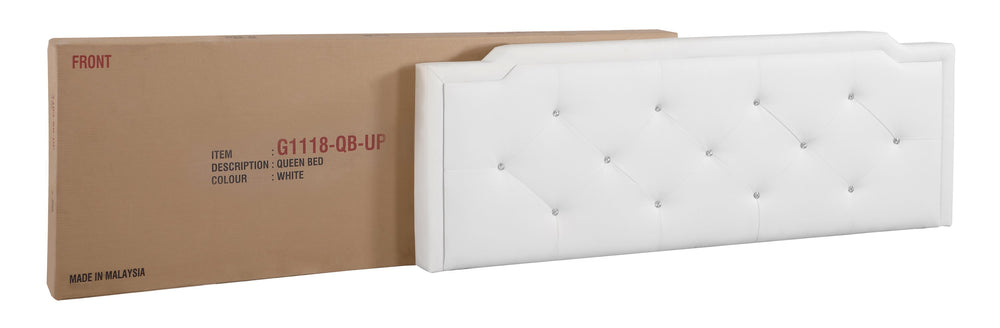 English Elm Deb Cappuccino Queen Bed with Tufted Adjustable Headboard, All-In-One Box, Sturdy Slat Support System White 5.5 L x 22.5 W x 65.5 H B078112130
