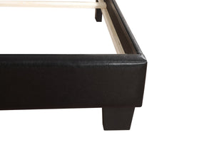 English Elm Stylish Tufted Headboard Queen Bed with Adjustable Height, Sturdy Slats & One-Box Easy Delivery Black 5.5 L x 66 W x 25 H B078112146