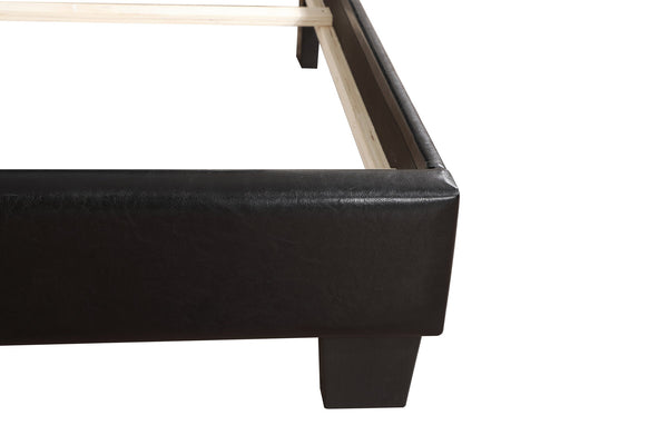 English Elm Stylish Tufted Headboard Queen Bed with Adjustable Height, Sturdy Slats & One-Box Easy Delivery Black 5.5 L x 66 W x 25 H B078112146