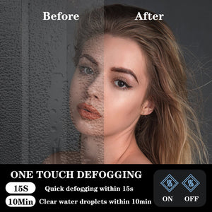 English Elm 48x36inch LED Bathroom Mirror with HD Float Glass, 3000-6000K Dimmable Back & Front Light, IP54 Anti-Fog, UL-Certified Mountable-Friendly W2091126994