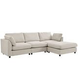 English Elm Upholstery Convertible Sectional Sofa, L Shaped Couch With Reversible Chaise