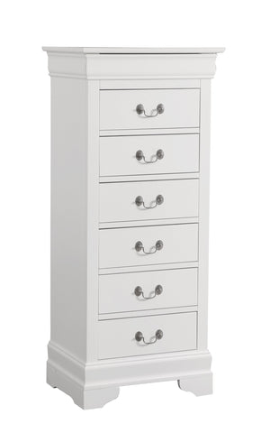 English Elm Louis Elegant Curved-Molding Chest with Carved Base, Dovetail Drawers for Smooth, Space-Saving Storage White 53 L x 24 W x 19 H B078118391