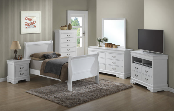 English Elm Charming Twin Bed - Timeless White Finish, Sturdy Design, Perfect For Any Bedroom Style & Comfort B078S00369
