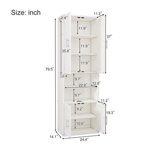 English Elm Full Murphy Bed with Side Cabinet, Desk Combo, USB Charging, Adjustable Shelves, 600lb Capacity, White BS7012008109C