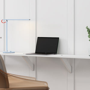 English Elm Full Murphy Bed with Desk & 2 Bookshelves, USB Ports, Adjustable Shelves, 600LB Capacity White BS7013008109C