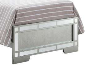 English Elm Madison Twin Bed in Silver Champagne Finish, Glam Chic Headboard 57"H x 41"W x 79"D Durable Design B078S00541