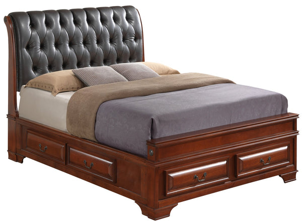 English Elm Elegant Oak Full Storage Bed With Timeless Design, Ample Storage, And Easy Assembly For Stylish Spaces B078S00493