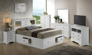English Elm Elegant White Full Storage Bed - Timeless Design With Convenient Drawers For Organized Bedrooms! B078S00370