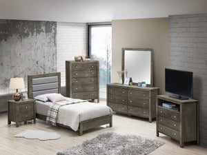 English Elm Stylish Gray Twin Bed - Versatile Design For Kids' Rooms, Guest Spaces, & Compact Living Areas B078S00240-GIGA