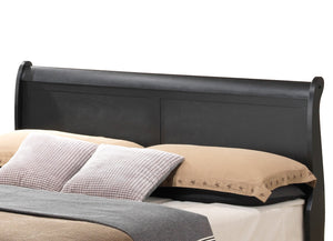 English Elm Traditional Queen Storage Bed with Elegant Finish, Timeless Design, Durable Construction, Built-In Organization Black 81 L x 6 W x 3 H B078S00353