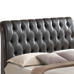 English Elm Lavita Queen Storage Bed In Cappuccino Finish - Elegant Sleigh Design With Faux Leather Headboard B078S00504
