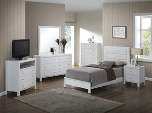 English Elm Contemporary Full Storage Bed with Built-In Drawers and Sturdy Particle Board Frame for Durability and Modern Style White 77 L x 6 W x 3 H B078S00264