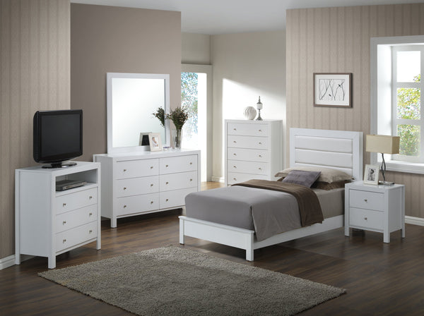 English Elm Contemporary Full Storage Bed with Built-In Drawers and Sturdy Particle Board Frame for Durability and Modern Style White 77 L x 6 W x 3 H B078S00264