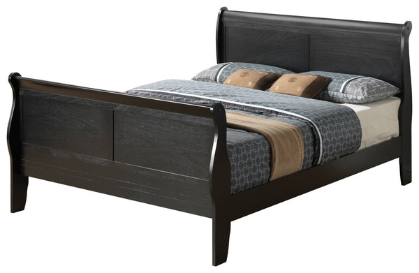 English Elm Elegant Black Traditional Bed Frame - Timeless Design, Durable Construction & Effortless Assembly! B078S00338