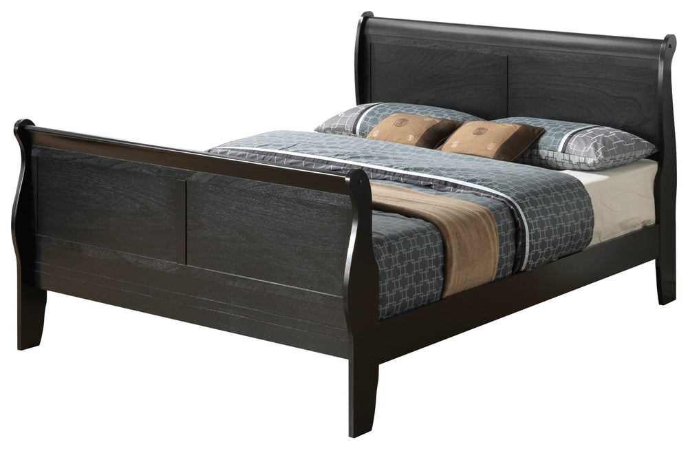 English Elm Elegant Traditional Full Bed In Sleek Black Finish – Timeless Design For Modern Bedrooms & Comfort B078S00336