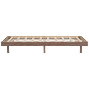 English Elm Modern Floating Twin Platform Bed Rubberwood Legs Low Profile Minimalist Frame Walnut W697123290