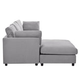 English Elm Upholstery Convertible Sectional Sofa, L Shaped Couch With Reversible Chaise