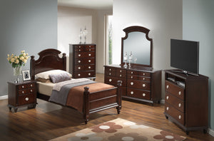 English Elm Elegant Traditional Twin Bed In Rich Cappuccino - Timeless Design, Cozy Comfort, And Space-Saving Style B078S00434
