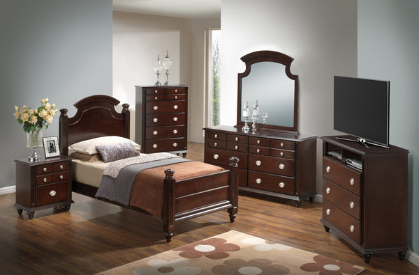 English Elm Elegant Traditional Twin Bed In Rich Cappuccino - Timeless Design, Cozy Comfort, And Space-Saving Style B078S00434