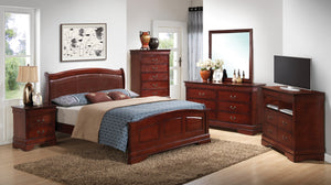 English Elm Classic Cherry Queen Bed with Rich Finish, Durable Particle Board, 48"H x 65"W x 89"D, Timeless Style B078S00279