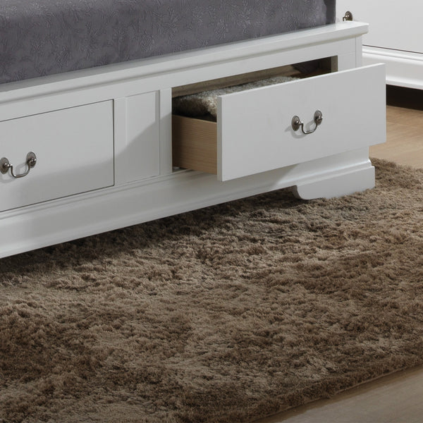 English Elm Elegant Full Bed With Built-In Storage: Classic White Design For Organized, Cozy Bedrooms B078S00378