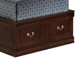 English Elm Louis Louis Phillipe Twin Storage Bed Cappuccino with Headboard Drawers Hidden Shelf & Slats Included - Traditional Carved Design B078S00321