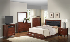 English Elm Elegant Cherry Full Storage Bed: Stylish Space-Saving Solution For Cozy Bedrooms And Guest Rooms B078S00229