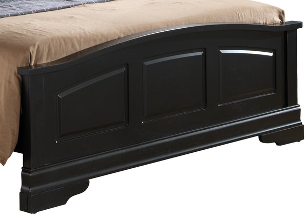 English Elm Elegant Traditional Black Full Bed - Timeless Design With Durable Frame For Ultimate Bedroom Comfort B078S00344