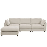 English Elm Upholstery Convertible Sectional Sofa, L Shaped Couch With Reversible Chaise