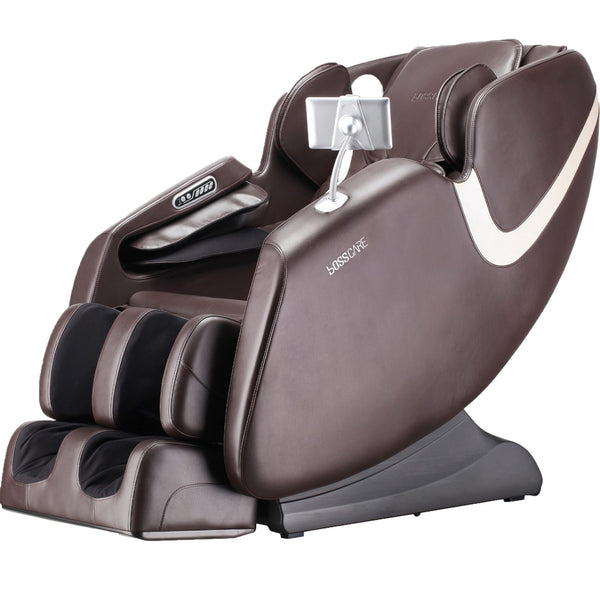 English Elm Bosscare Shiatsu Massage Recliner with Ai Voice Zero Gravity and Full Body Relief Brown W730138157