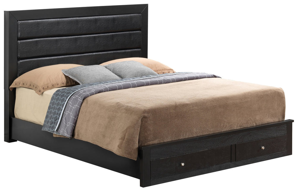 English Elm Elegant Black King Storage Bed - Modern Design With Under-Bed Storage For A Stylish Bedroom Upgrade B078S00254