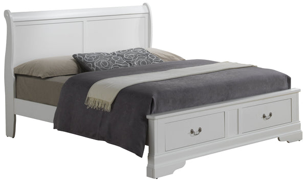 English Elm Elegant Traditional Storage Bed In White Finish – Timeless Design With Under-Bed Storage Solution B078S00380