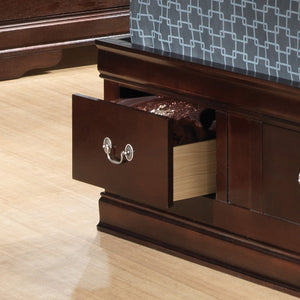 English Elm Louis Louis Phillipe Twin Storage Bed Cappuccino with Headboard Drawers Hidden Shelf & Slats Included - Traditional Carved Design B078S00321