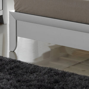 English Elm Contemporary Modern Silver Full Bed with Chic Metallic Finish, Sturdy Particleboard Frame, Sleek Design Champagne 80 L x 6 W x 3 H B078S00173